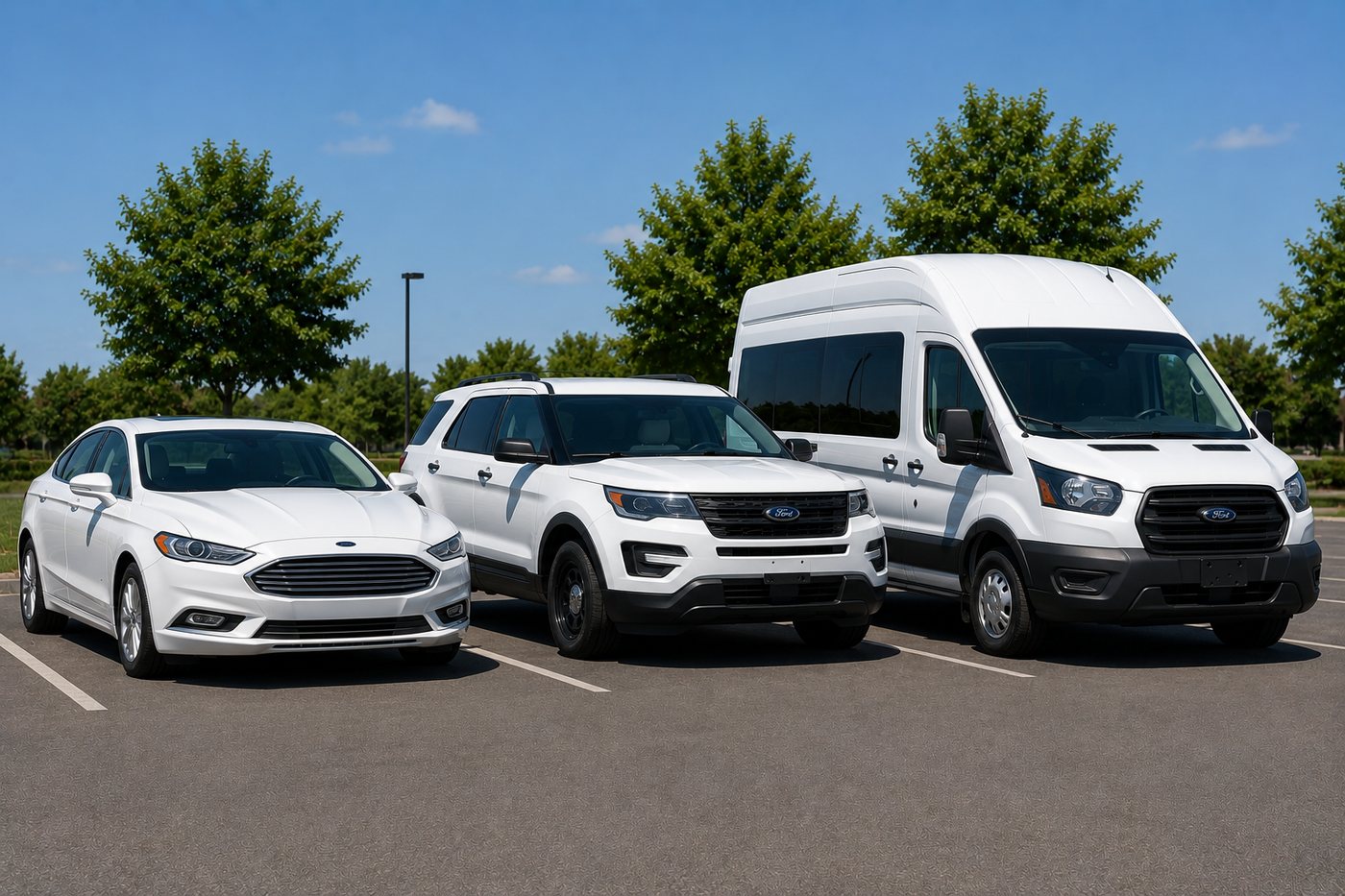 Sedan, SUV, and passenger van — the vehicle classes serviced by VEXRECON